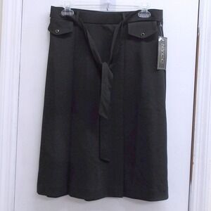 NYCC Black Tie Waist Midi‎ Skirt Women's Small Business Casual/ #2627